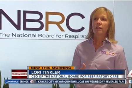 Lori Tinkler of NBRC being interviewed by KSHB-41 News